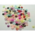 thumbnail image 3 of U8MO 500 Half Pearl Bead 8mm FlatBack Cabachons Scrapbook Craft Color Choice-Black, 3 of 8