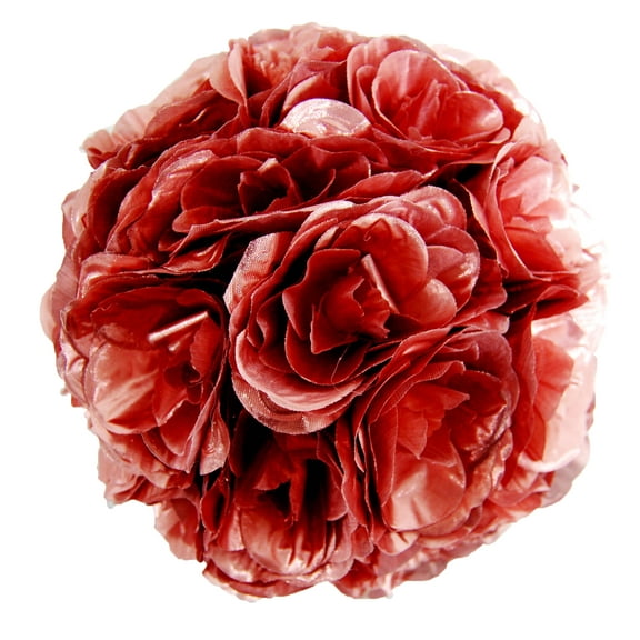 Craft and Party- 10" Rose Gold Artificial Flower Kissing Ball Wedding Silk Rose Party Pomander Party Hanging