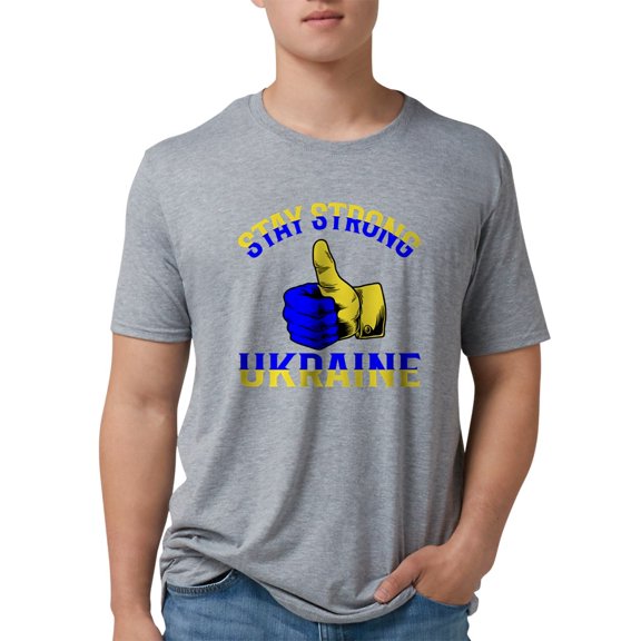 CafePress - Stay Strong Ukraine Support Ukraine T Shirt - Mens Tri-blend T-Shirt