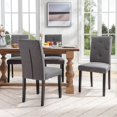 thumbnail image 4 of VECELO Dining Chairs Set of 4, Mid-Century Upholstered Fabric Dining Chairs for Home Kitchen, Dark Gray, 4 of 9