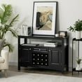thumbnail image 4 of Gymax Storage Buffet Sever Cabinet Sideboard Table Wood Wine Rack, 4 of 11