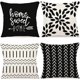 thumbnail image 1 of Pillow Covers 18x18 Set of 4, Modern Sofa Throw Pillow Cover, Decorative Outdoor Linen Fabric Pillow Case for Couch Bed Car 45x45cm (Black, 18x18,Set, 1 of 1