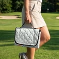 thumbnail image 3 of COEQINE Golf Cart Seat Towel Quilted Protective Cover with Carrying Handle, Universal Fit 51.2x30.3 Inch, 4 Front Pockets, Fits for Most 2 Seats Club Car, Hummingbird Berry Floral, 3 of 8