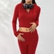 thumbnail image 5 of Blusas + Pantalones Largos Y2K Knit Crop Tops + Pantalones largos 2pcs Mujer Cremallera Sport Fitness Outfit (Rojo M) Cgtredaw Para estrenar, 5 of 6