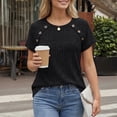 thumbnail image 3 of SUNBS Blouses for Women Crew Neck Casual Tunic Tops Short Sleeve Shirts Fashion Clothing, 3 of 8