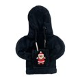 thumbnail image 4 of Cubierta de perilla de palanca de cambios de coche de Navidad, sudadera con capucha de felpa Universal para Festival, decoración de Navidad Papá Noel negro saludando, 4 of 8