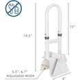 thumbnail image 3 of Grab Bars for Bathtubs and Showers, Adjustable Bathtub Safety Rail for Seniors, Tub Grab Bar for Bathroom, Assistance Bathtub Handle Clamp for Elderly Bath Support, White, 3 of 14