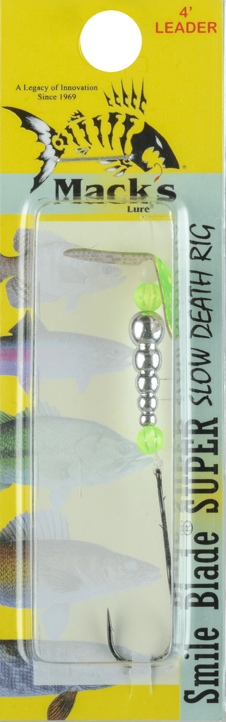 Mack's Smile Blade Super Slow Death Rig Chartreuse Scale/Silver/Chartreuse,  Fishing Rigs