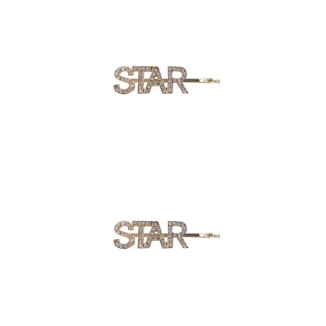 Qarigey Alfileres de aleación, letras exquisitas, Clip para sombreros hermosos, diamantes de imitación decorativos simples, herramientas de estilo ESTRELLA 2piezas Qarigey CBP302096