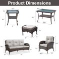 thumbnail image 2 of Opohoro 7-Piece Outdoor Conversation Set with Lounge Chairs, Patio Sofa and Ottomans, Coffee & Side Tables, Brown/Beige, 2 of 14