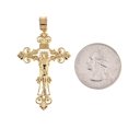 thumbnail image 2 of 14k Yellow Gold Crucifix Cross Large Pendant Charm, 2 of 7
