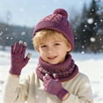 thumbnail image 2 of Kids Winter Hats Gloves Neck Warmer Set, Children Beanies Hats Warm Lining Beanie for 2-8 Years Boys Girls, 2 of 5