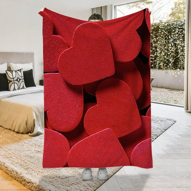 Puntoco manta de franela suave y cálida para el día de San Valentín, adecuada para la decoración del sofá cama, ideal para regalos navideños