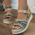 thumbnail image 2 of Mostsola Womens Sandals Peep Toe Wedge Espadrilles Casual Summer Beach Shoes Ankle Strap Heels, 2 of 8
