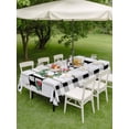 thumbnail image 4 of Outdoor Tablecloth with Umbrella Hole for Patio/Picnic/Party/Camping, Vintage Farmhouse Waterproof Table Cloth Rectangle Table Cover Washable, Farm Palm Leaves Floral Plaid Wooden Gray (52"x 70"), 4 of 8