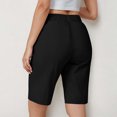 thumbnail image 4 of UVEASISHA Summer Shorts for Women Twill Casual Bermuda Shorts Solid Color Button Zip Short Pants with Pockets Ofertas Flash Black L, 4 of 7