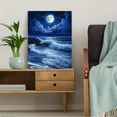 thumbnail image 5 of Ocean Wave Under Moonlight Decorative Painting/Canvas Art， Suitable for Living Room， and Gallery Walls. Full Moon Sea Wave Decor Art Painting., 5 of 8