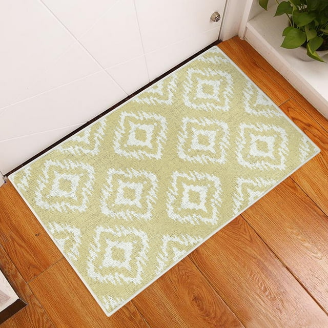 2 x 3 Foot Heavy Duty Low Pile Area Rug - Ultra-Thin Non Slip Area Rug - Washable Cotton Indoor Rug for Front Door Foyer Rug for Entryway