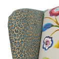 thumbnail image 4 of Accent Chair for Living Room, Boho Chic Wingback Accent Arm Chair, Floral & Leopard, Blue-Teal & Purple Velvet, 4 of 9