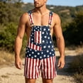 thumbnail image 2 of FUZHIQ Bib Overalls for Men Adjustable Straps Casual Beach American Flag Print Romper Jumpsuit with Pockets for Summer Holiday Wear, 2 of 4