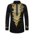 thumbnail image 2 of IROINNID On Sale Mens Pullover Shirts Long Sleeve Totem d Muslim Vintage Printing Blouse Shirt,Black, 2 of 7