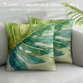 thumbnail image 3 of Creowell  Green Tropical Outdoor Pillow Covers Decorative Palm Leaves Monstera Waterproof Fabric Throw Pillow Cases Plant Leaf Cushion Cover for Bedroom Living Room Couch 18x18in, 3 of 5