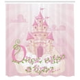 thumbnail image 3 of Ambesonne Once upon a Time Shower Curtain, Cartoon Castle, 69"Wx75"L, Rose Cream Green, 3 of 3