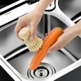 thumbnail image 6 of 2 Pack Bamboo Dish Brush, Nylon Fiber, Ergonomic Bamboo Dish Scrubber with Handle, Wooden Dish Brush Bamboo Scrub Brush for Kitchen, Dishes, Pots, Pans, Nonstick, Cast Iron & Sink, Bamboo Scrubber, 6 of 9