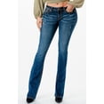 thumbnail image 2 of Grace in LA Women's Heavy Stitch Embroidered Pockets Stretch Bootcut Jeans (26, Blue), 2 of 3