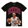 thumbnail image 2 of Men's Mitchell & Ness Allen Iverson Black Philadelphia 76ers Hardwood Classics Player Arch T-Shirt, 2 of 3
