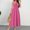 Pink, variant on MIANHT Dresses Women Fashion Boho Solid Print Cold Shoulder Long Dress Comfy Slim Fit Sleeveless Wrap Holiday Party Dresses