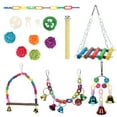 thumbnail image 2 of Bird Swing Toys, Hanging Bird Bite Toy Safe Mixed Color Bite Resistant With Fruit Forks For Home, 2 of 8