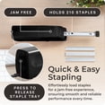 thumbnail image 5 of Portable Automatic Electric Stapler Pro - 30 Sheet Capacity, Quiet Operation, Jam-Free and Easy Reload - AC Adapter/Battery Powered, (Black), 5 of 5