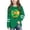 Green, variant on St. Patrick's Day Girls Long Sleeve Graphic Tee Tunic Leprechaun Shamrock Black Kids Sizes 110-170,Size 3 T