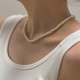 thumbnail image 5 of Collar de perlas blancas de 10 mm para mujer, collar de cuentas de hebra simple hecho a mano, nueva tendencia 2023 # Byzb030, 5 of 5