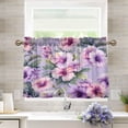 thumbnail image 6 of Ryvnso Hibiscus Flowers Half Curtains Sets Tier 2 Panels Short Curtain Rod Pocket 27"W x 24"L, 6 of 7