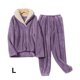 thumbnail image 5 of Sonducket Conjunto de pijama de terciopelo cálido de invierno, elección para noches frías, conjunto de pijamas de franela de otoño e invierno Pijama Púrpura L, 5 of 6