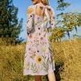 thumbnail image 5 of Pretty Pink Floral Summer Blooms Womens Summer Dress Tie Back A Line Flare Dress, 5 of 9