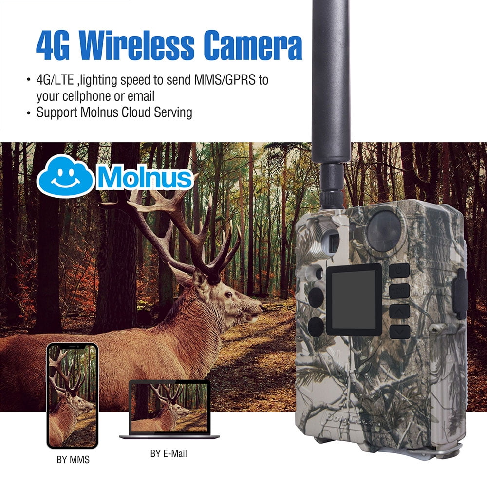 Trail Camera Wireless 4G Hunting Game Camera 940nm No Glow Black IR Camera+Memory Card+Batteries