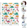 thumbnail image 4 of White Cartoon Dinosaurs Roar Pattern Blanket,Comfortable Soft Flannel Throw Blanket,All Season,Warm Lightweight Blankets for Sofa Bed Couch Living Room Chair,30"x40", 4 of 4