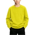 thumbnail image 2 of ITSAME Boys Girls Crewneck Sweatshirts Long Sleeve Solid Shirts Fall Winter Casual Base Pullover Tops Yellow Size 1T, 2 of 8