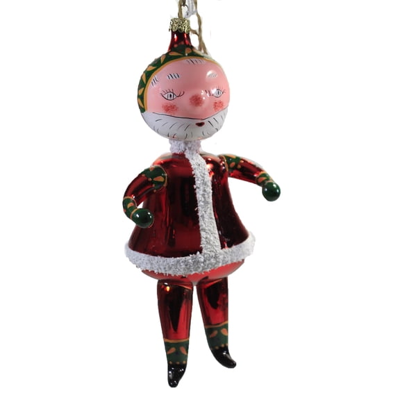 Folkloric Santa - 1 Glass Ornament 7.5 Inch, Glass - Italian Like Vintage Retro Go1021