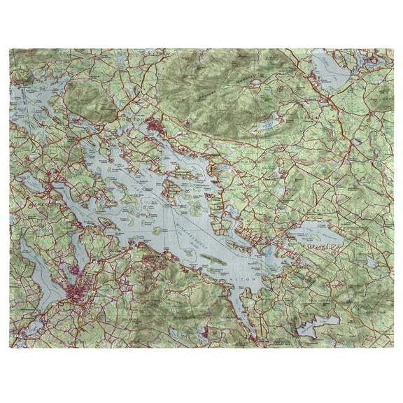 Betsy Drake PM967 14 x 18 in. Lake Winnipesaukee, NH Nautical Map Place Mat - Set of 4