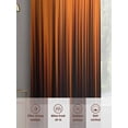 thumbnail image 5 of Burnt Orange Black Ombre Sheer Curtains 45 Inch Length 2 Panels Set, Modern Abstract Striped Gradient Voile Window Treatment Rod Pocket Small Kitchen Curtains Drapes for Bedroom 52"x45"x2, 5 of 7