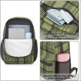 thumbnail image 4 of Green and Black Checkered Pattern 17" School Backpacks for Teens,Waterproof Oxford Fabric,S-Shape Padded Straps for School,Travel,Hiking,Camping, 4 of 6