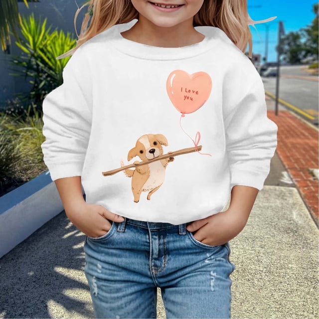 Chandail en Molleton Garçon Tout-Petit Manches Longues Chandail en Molleton Imprimé Col Rond Chandails en Molleton Chandail Tops Vêtements d'Hiver Vêtements Filles 2-3 Ans