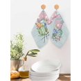 thumbnail image 2 of Teal Easter Kitchen Dish Towels for Drying Dishes Set of 4, Spring Polka Dots Bunny Easter Eggs Wooden Waffle Weave Microfiber Hand Tea Bathroom Towels Quick Dry & Absorbent Towel 12x12, 2 of 7