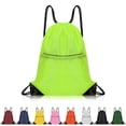 thumbnail image 1 of Muka Sports Backpack Waterproof Drawstring Gym Bag with Zipper Pocket, Lightweight for Running, School, Workout, 15" x 19"-Orange, 1 of 8