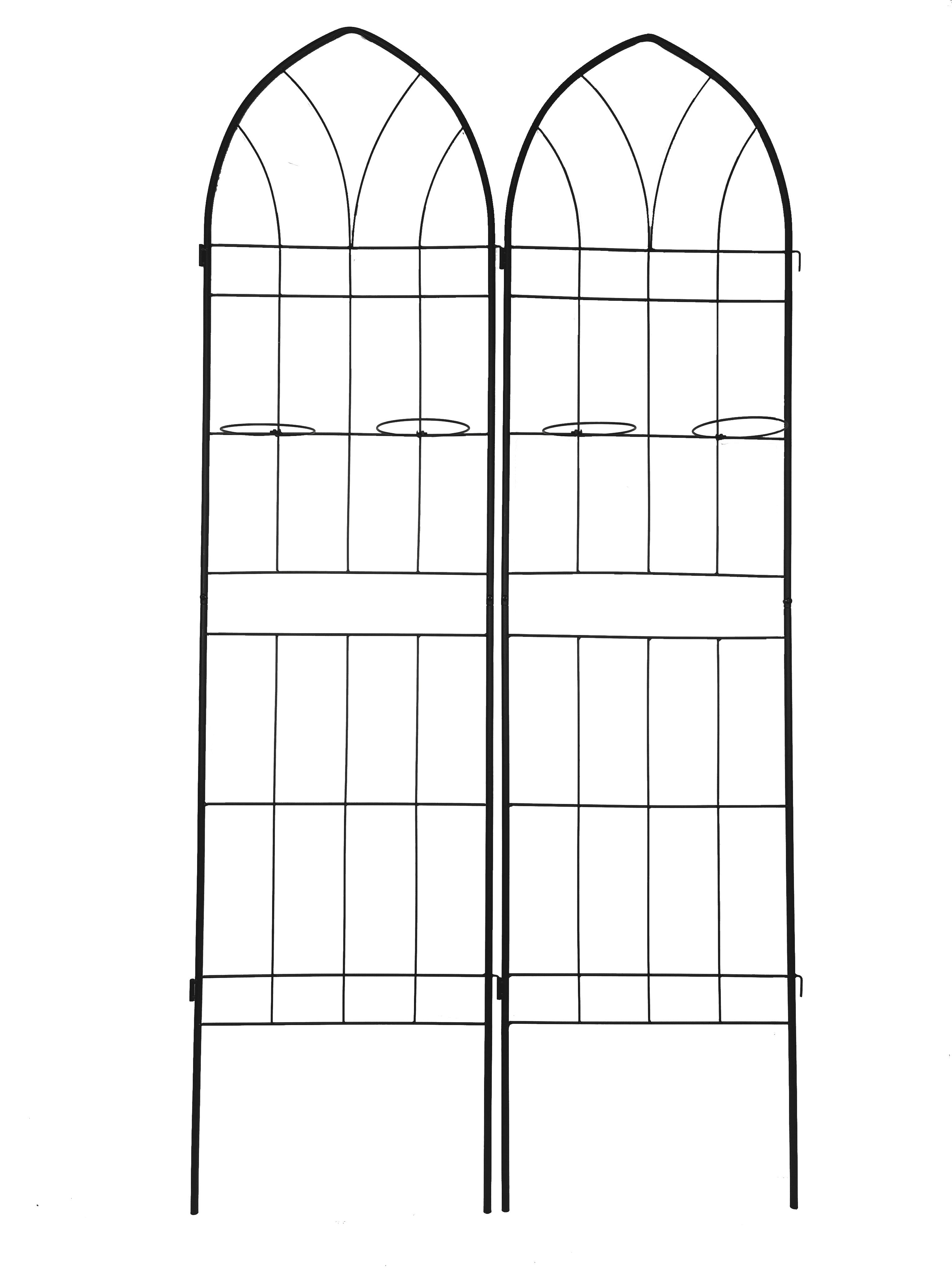 MAYEERTY 4 Pack Metal Garden Trellis 78.7 x 19.7 Inch Rustproof Climbing Plants Support Black Outdoor Flower