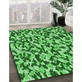 thumbnail image 3 of Ahgly Company Machine Washable Indoor Round Transitional Green Area Rugs, 3' Round, 3 of 7